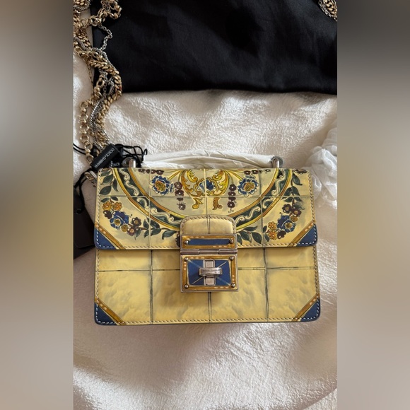 NWT Dole&Gabbana Maiolica Tile Print Rosalia Chain Bag - Picture 3 of 16